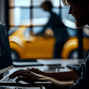 A man using online platforms to sell a car